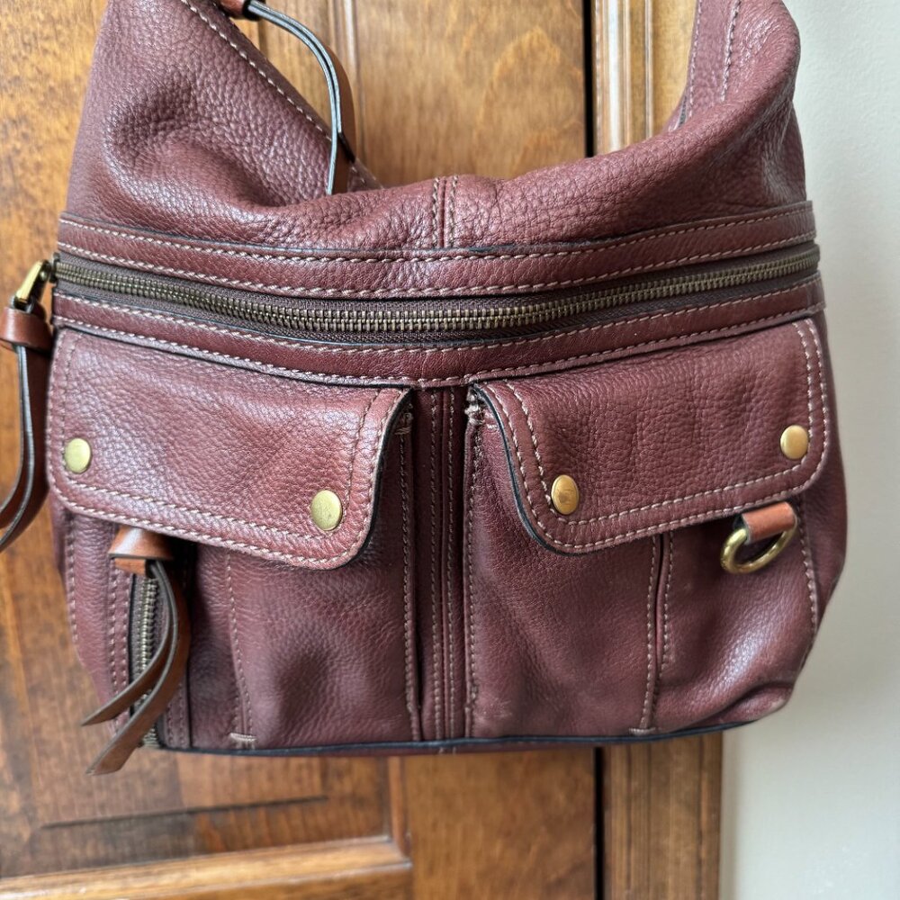 Fossil Brown Pebbled Leather Morgan Traveler Shoulder/Crossbody Bag - Picture 2 of 16